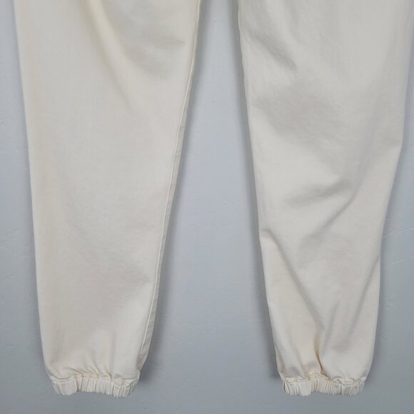 Paige Mayslie Jogger Ankle Zip Stretch Pants Quartz Sand Ivory Size 27 - Picture 7 of 12